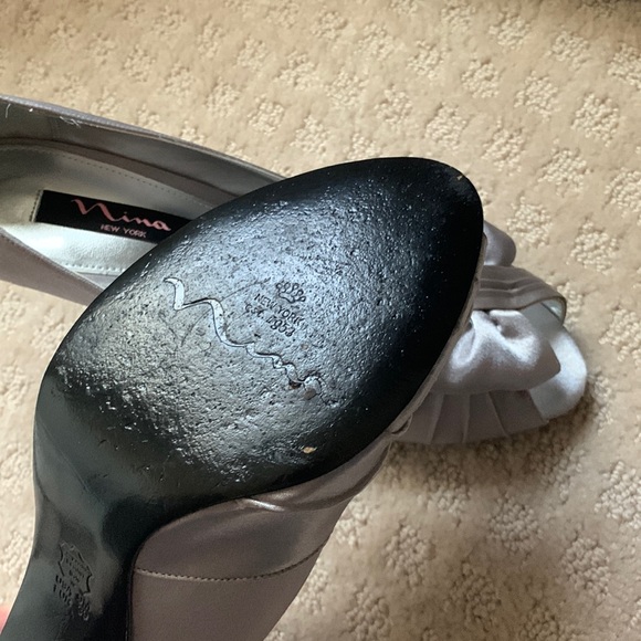 Silver Satin Shoes - Picture 3 of 5